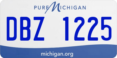 MI license plate DBZ1225