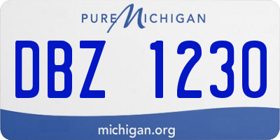 MI license plate DBZ1230