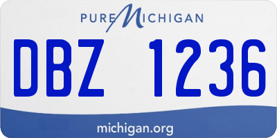 MI license plate DBZ1236