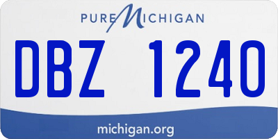 MI license plate DBZ1240