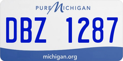 MI license plate DBZ1287