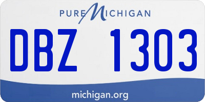 MI license plate DBZ1303