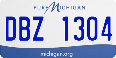 MI license plate DBZ1304