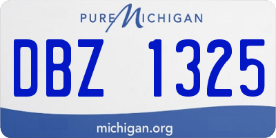 MI license plate DBZ1325