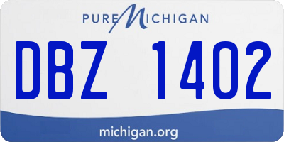 MI license plate DBZ1402