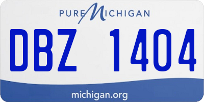 MI license plate DBZ1404