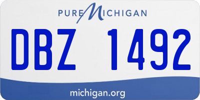 MI license plate DBZ1492