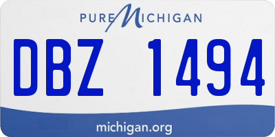 MI license plate DBZ1494