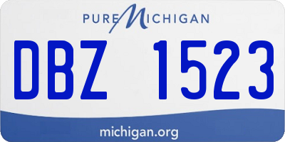 MI license plate DBZ1523