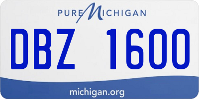 MI license plate DBZ1600