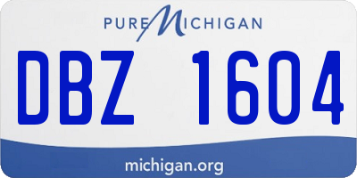 MI license plate DBZ1604