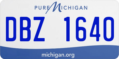 MI license plate DBZ1640