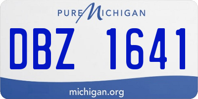 MI license plate DBZ1641