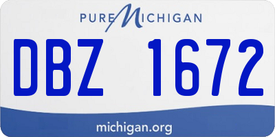 MI license plate DBZ1672