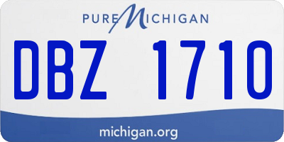 MI license plate DBZ1710