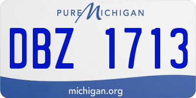 MI license plate DBZ1713