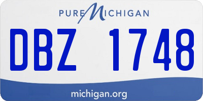 MI license plate DBZ1748