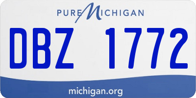 MI license plate DBZ1772