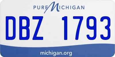 MI license plate DBZ1793