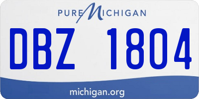 MI license plate DBZ1804