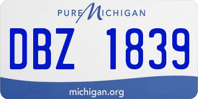 MI license plate DBZ1839