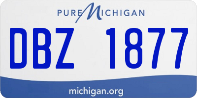 MI license plate DBZ1877