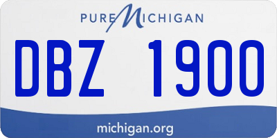 MI license plate DBZ1900