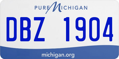 MI license plate DBZ1904