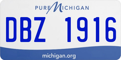 MI license plate DBZ1916