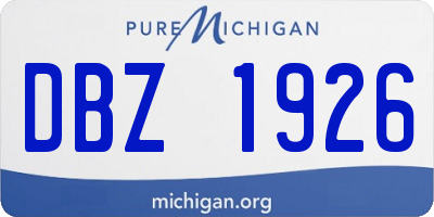 MI license plate DBZ1926