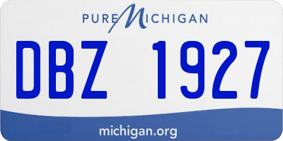 MI license plate DBZ1927