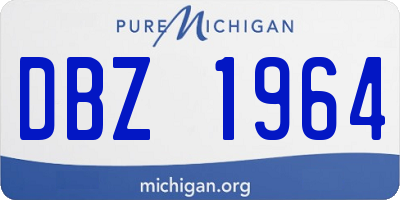 MI license plate DBZ1964