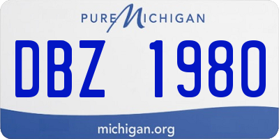 MI license plate DBZ1980