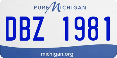 MI license plate DBZ1981