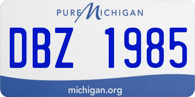 MI license plate DBZ1985