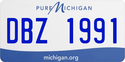 MI license plate DBZ1991