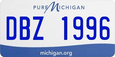 MI license plate DBZ1996