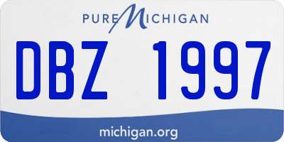 MI license plate DBZ1997