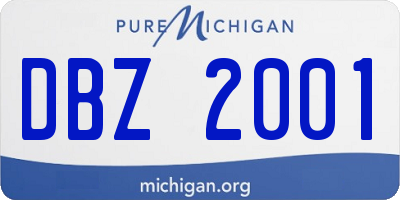 MI license plate DBZ2001