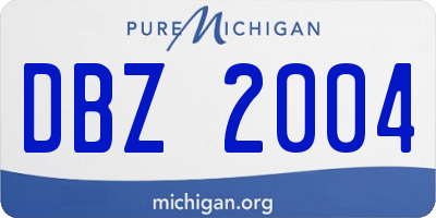 MI license plate DBZ2004