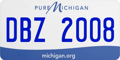 MI license plate DBZ2008