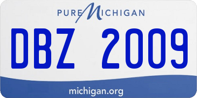 MI license plate DBZ2009