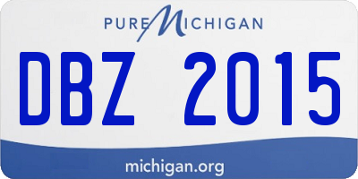 MI license plate DBZ2015