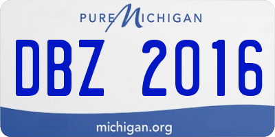 MI license plate DBZ2016