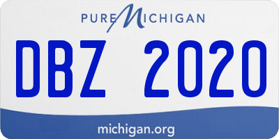 MI license plate DBZ2020