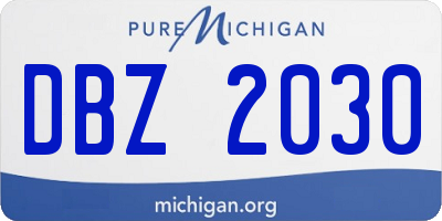 MI license plate DBZ2030