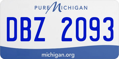 MI license plate DBZ2093