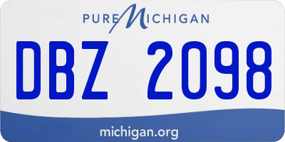 MI license plate DBZ2098