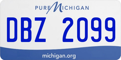 MI license plate DBZ2099