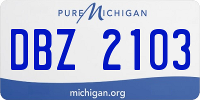 MI license plate DBZ2103